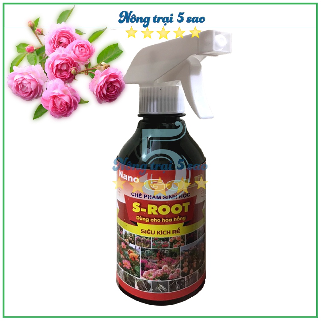 Siêu kích rễ S-ROOT dạng chai xịt Nano gold, rễ ra nhanh, cây khỏe mạnh Nông trại 5 sao