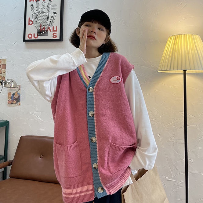 Áo Sweater Cổ Tròn Dáng Rộng Phong Cách Retro Cho Nữ