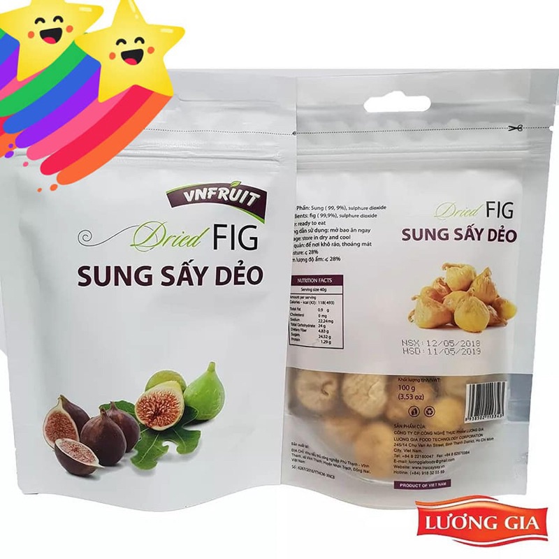 SUNG SẤY DẺO VNFRUIT TÚI 100G/ DRIED FIG