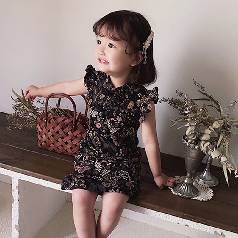 Đầm Sườn Xám Phong Cách Trung Hoa Mới Cho Bé Gái