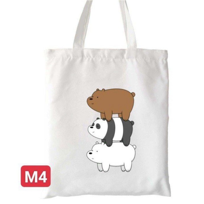 [NEW 2021] Túi Vải Bố Tote Họa Tiết 🐻 Ba Con Gấu 🐻 Đẹp Dễ Thương Cho Nữ Có Thể Đựng Laptop Đi Chơi Du Lịch