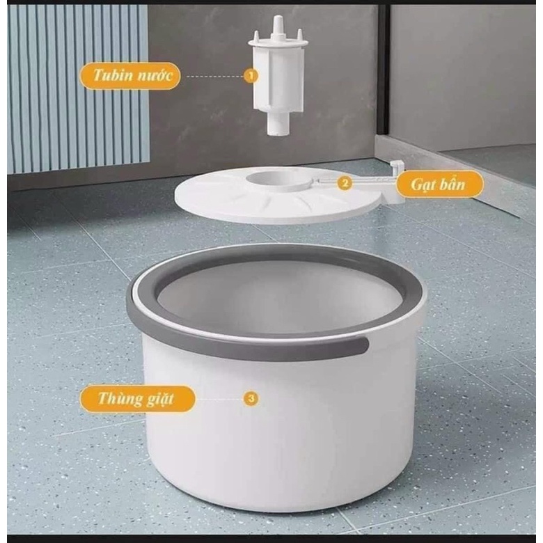 Cây Lau Nhà Thông Minh Tự Động Tách Nước Bẩn Xoay 360 Độ Công Nghệ Nhật Bản Siêu Tiện Lợi