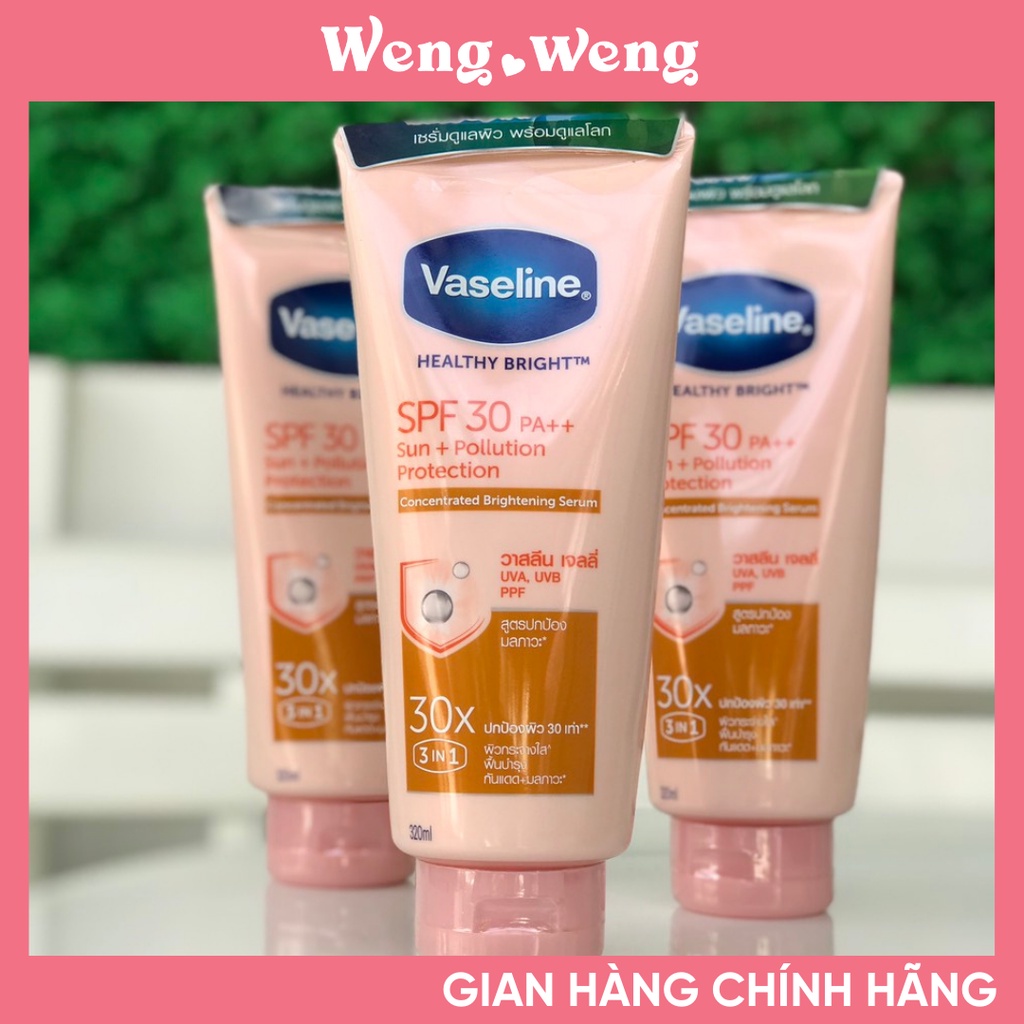 Serum chống nắng cơ thể Vaseline 50x SPF 50+ PA++++ 320ml Sun + Pollution Protection