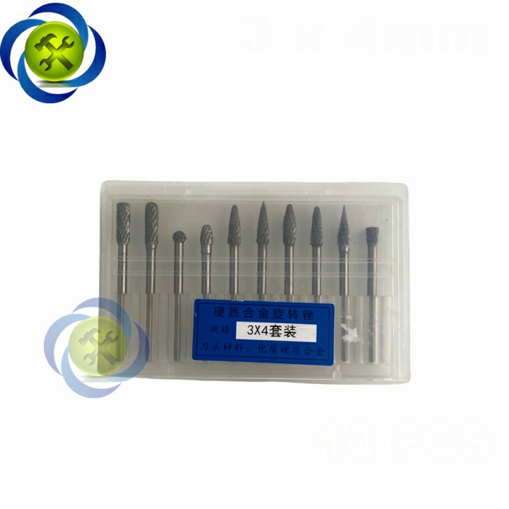 Bộ mũi doa hợp kim Đài Loan 10 chi tiết DOA-34-10 kích thước 3x4mm
