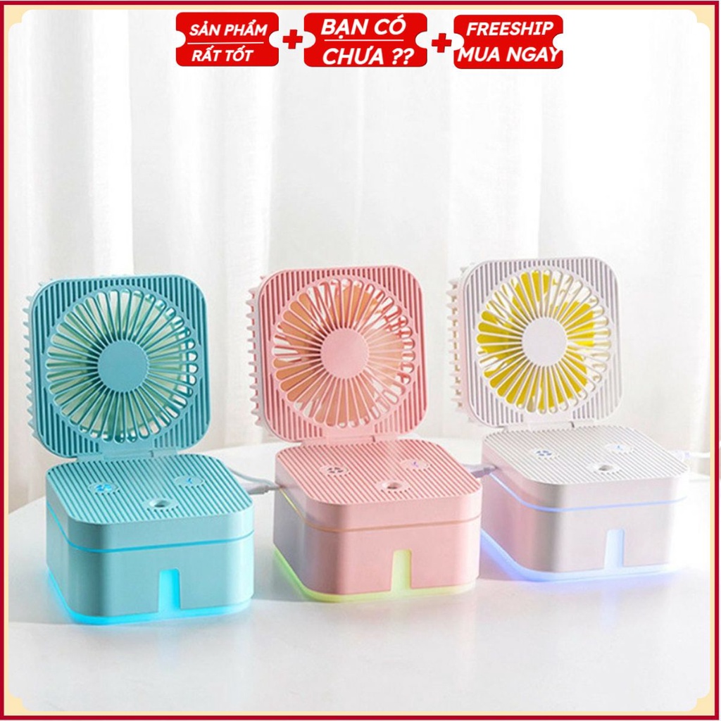 PVN25790 Quạt Phun Sương Để Bàn Có Đèn Led Cực Đẹp T2