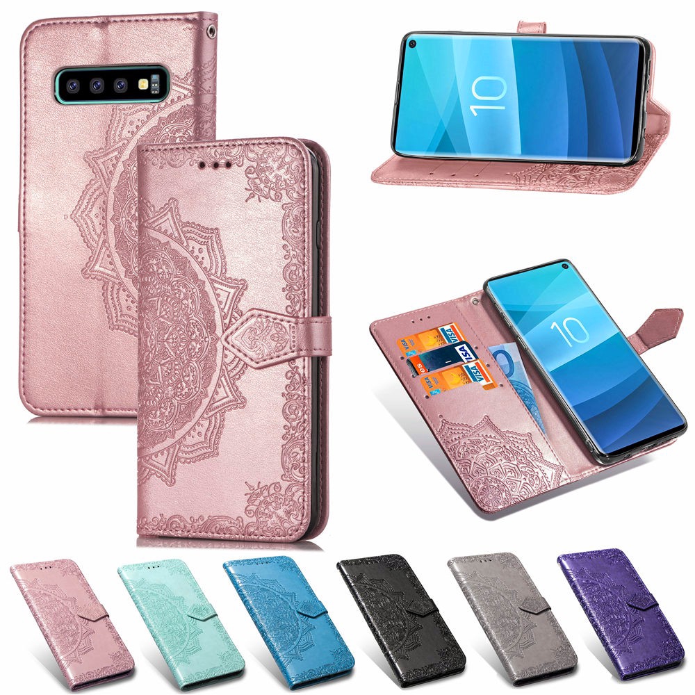 Bao da điện thoại có ngăn đựng thẻ cho Samsung Galaxy S10 S10E  X Cover4/4S/G390 SCV46 Ascv43 G530/Grand prime Plus