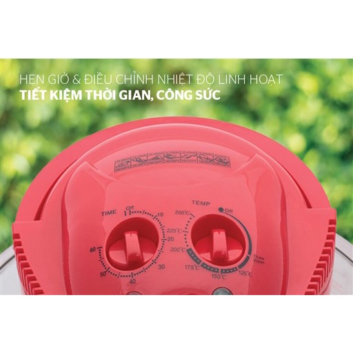 Lò nướng Sunhouse SH416 không khói có hẹn giờ, nồi nướng thủy tinh chịu nhiệt, nồi chiên không dầu, giã đông thực phẩm