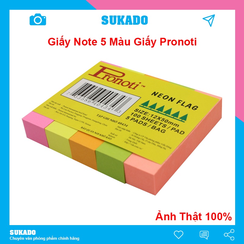 Giấy Note 5 màu giấy Pronoti SUKADO GIAYN10