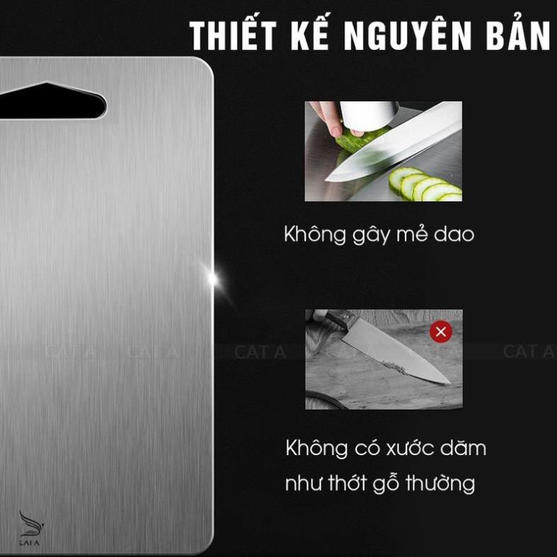 THỚT INOX SUS 304 CAO CẤP ZISE 30x23cm  ,KHÁNG KHUẨN, KHỬ MÙI ,CHỐNG NẤM MỐC,SIÊU BỀN ĐẸP