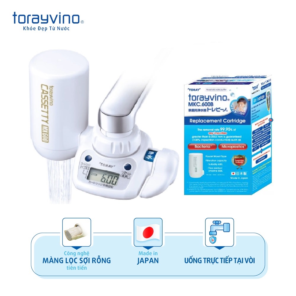 Combo Máy lọc nước Torayvino MK204MX uống trực tiếp -Màng lọc sợi rỗng-Giữ nguyên khoáng chất