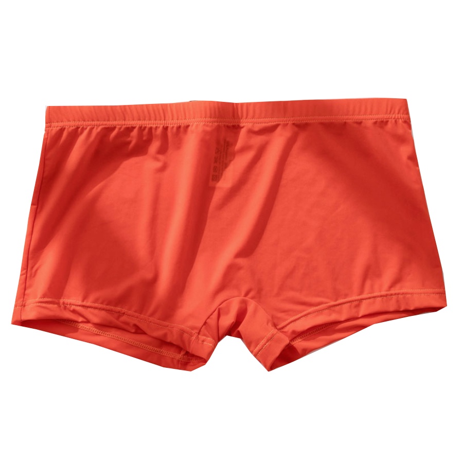 Quần Lót Boxer Vải Lụa Lạnh Mềm Thoáng Khí Co Giãn Tốt Màu Trơn Cá Tính Cho Nam