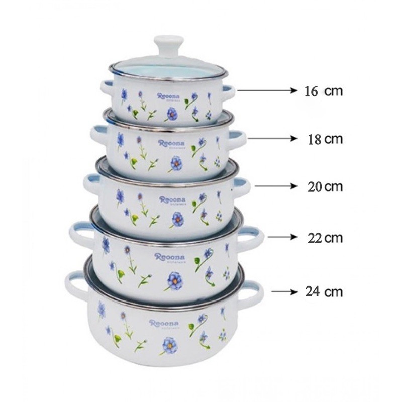 BỘ NỒI 5 MÓN TRÁNG MEN