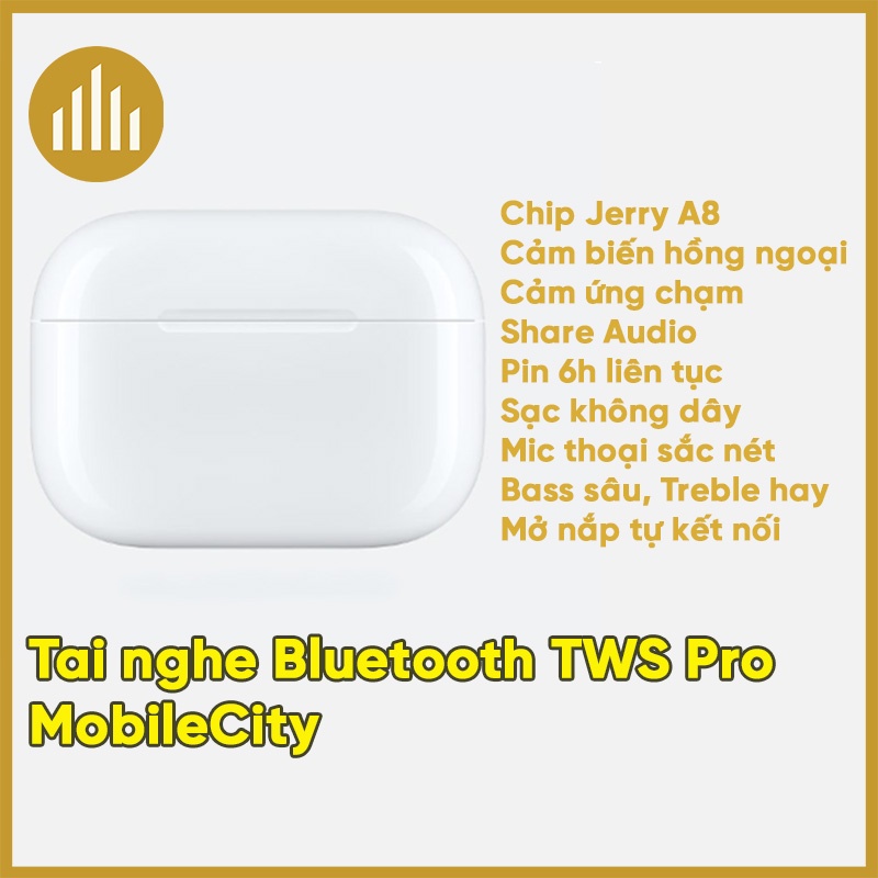 Tai Nghe Bluetooth Không Dây TWS Pro | Định Vị, Đổi Tên | Sạc Không Dây