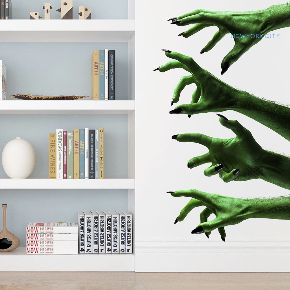 Decal dán tường Họa Tiết Halloween Kinh Dị 5 Tay Cầm