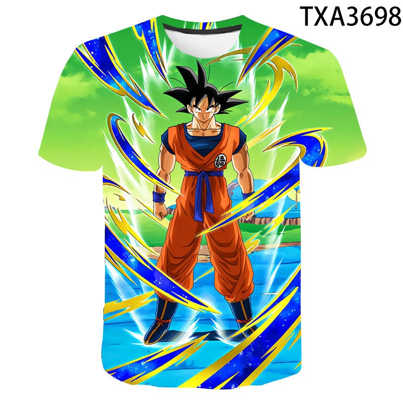 Áo Thun Tay Ngắn In Hình Goku Dragonball 3D Thời Trang Mùa Hè 2023 Cho Bé Trai
