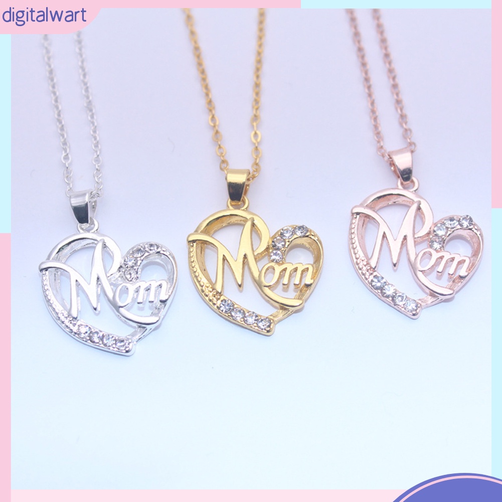Dây Chuyền Mặt Chữ Mom Đính Đá Thời Trang Dành Cho Nữ