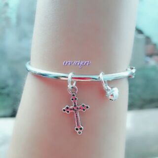 Kiềng tay size 50mm mix charm bạc