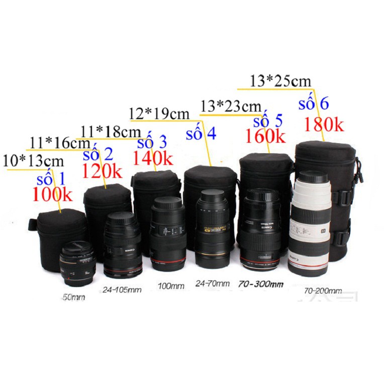 Túi đựng Lens hình ống trúc