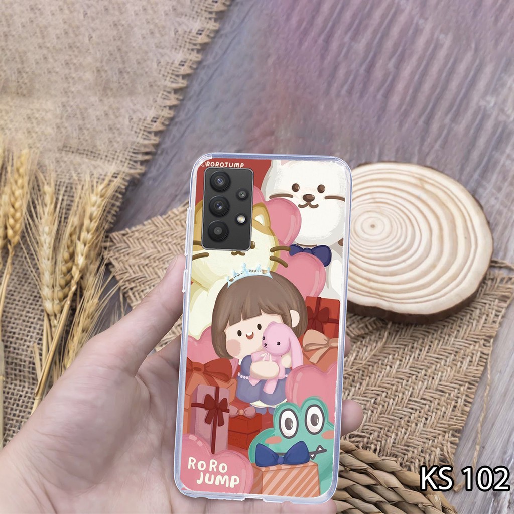 [ SALE ] Ốp lưng Samsung A32/A52/A72- in hình bé gái và chú thỏ bông xinh xắn_KINGSTORE.HN_Ốp dẻo trong SS A32/A52/A72