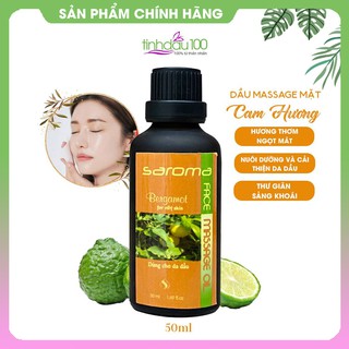 Dầu massage mặt Saroma cho da dầu. Tinh dầu mát xa mặt cam hương dưỡng ẩm, giảm tiết dầu 50ml Tinh Dầu 100 Shop