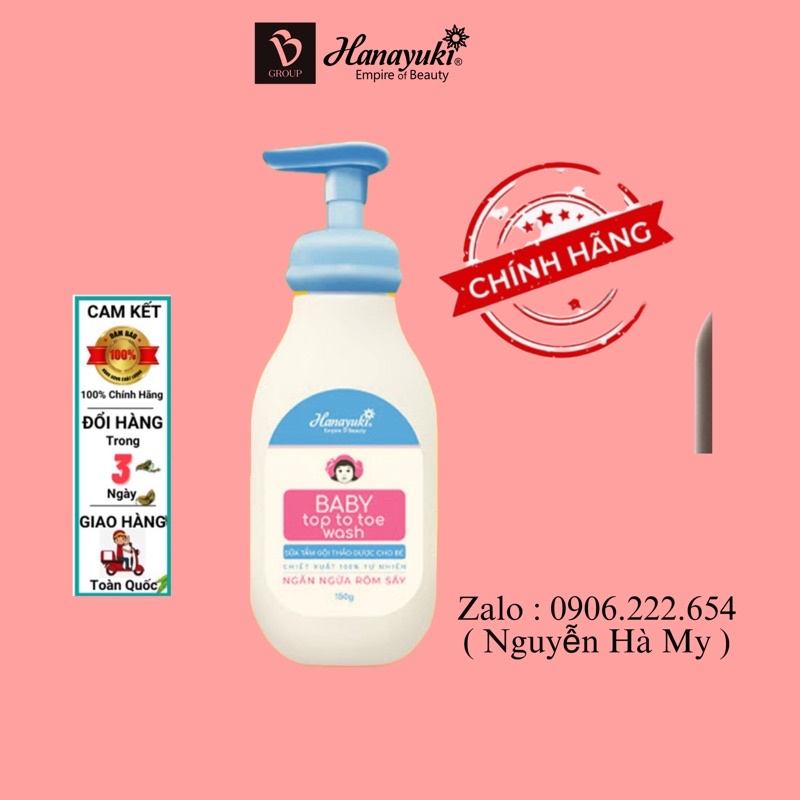 *FREESHIP* Sữa Tắm Gội Thảo Dược Baby top to toe wash Hanayuki