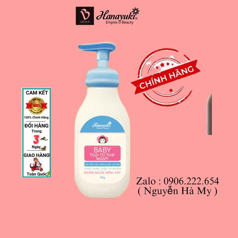 *FREESHIP* Sữa Tắm Gội Thảo Dược Baby top to toe wash Hanayuki