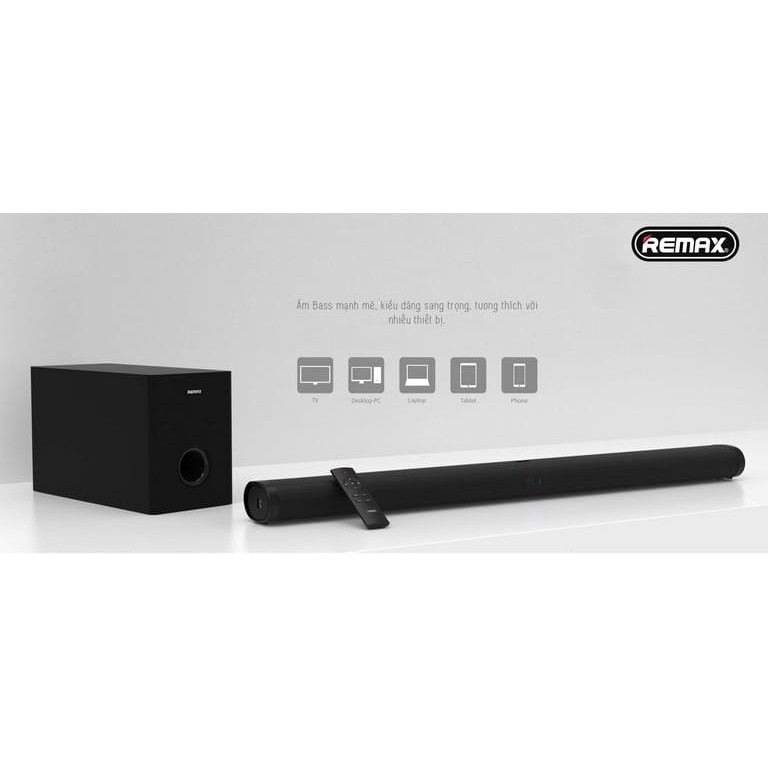 Loa bluetooth, Dàn loa cho không gian nhà khách sang hiện đại, Dàn loa soundbar Remax RTS-10, Hàng chính hãng, Bảo hành