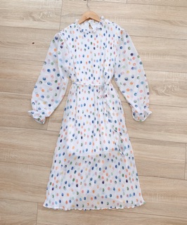 Đầm Maxi Dập Ly Kèm Dây Thắt Eo