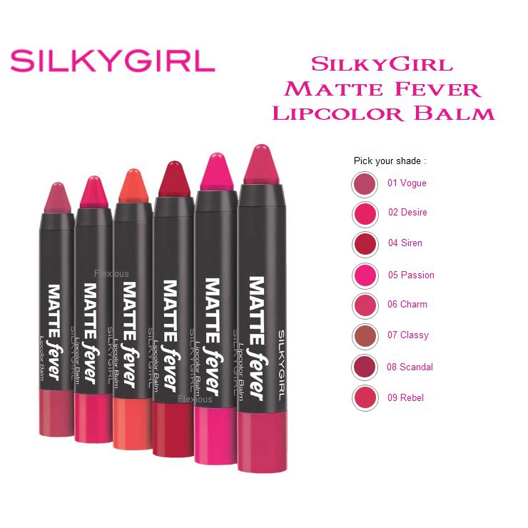 Son Lì Dạng Bút Chì Mềm Môi, Bền Màu Silkygirl Matte Fever Malaysia