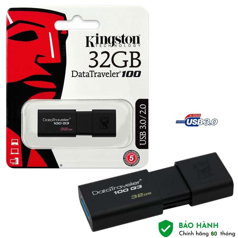 USB 3.0 Kingston DT100G3 32GB - Hàng Chính Hãng bảo hành 5 năm
