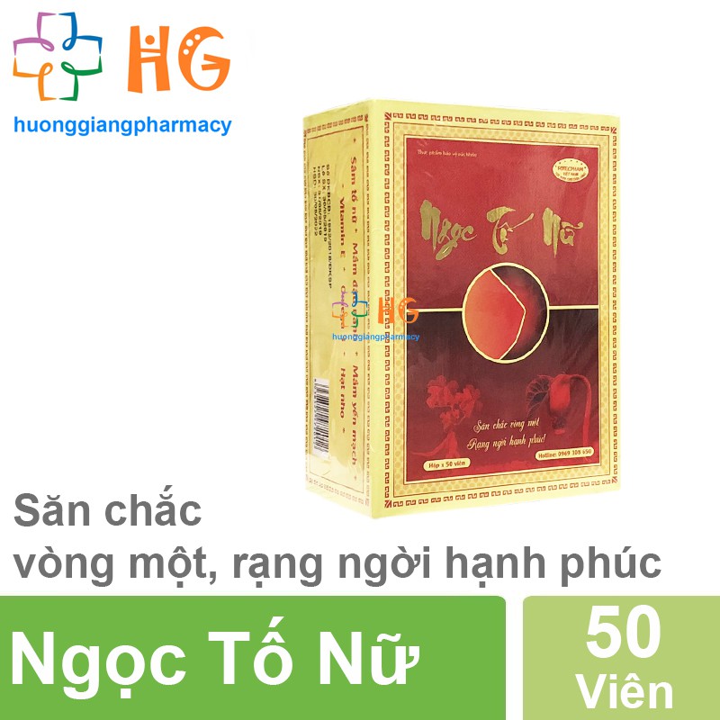 Ngọc Tố Nữ - Viên uống nở ngực, bổ sung nội tiết tố nữ, giúp làn da phụ nữ luôn rạng ngời  (Lọ 50 Viên)