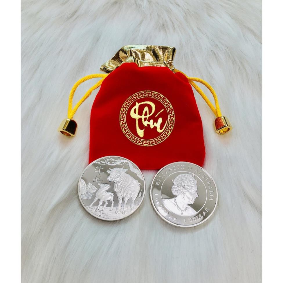 [SHOPEE TRỢ GIÁ] Cặp Xu Con Trâu Đài Loan Tài Lộc May Mắn Tặng Túi Gấm Đỏ | BigBuy360 - bigbuy360.vn