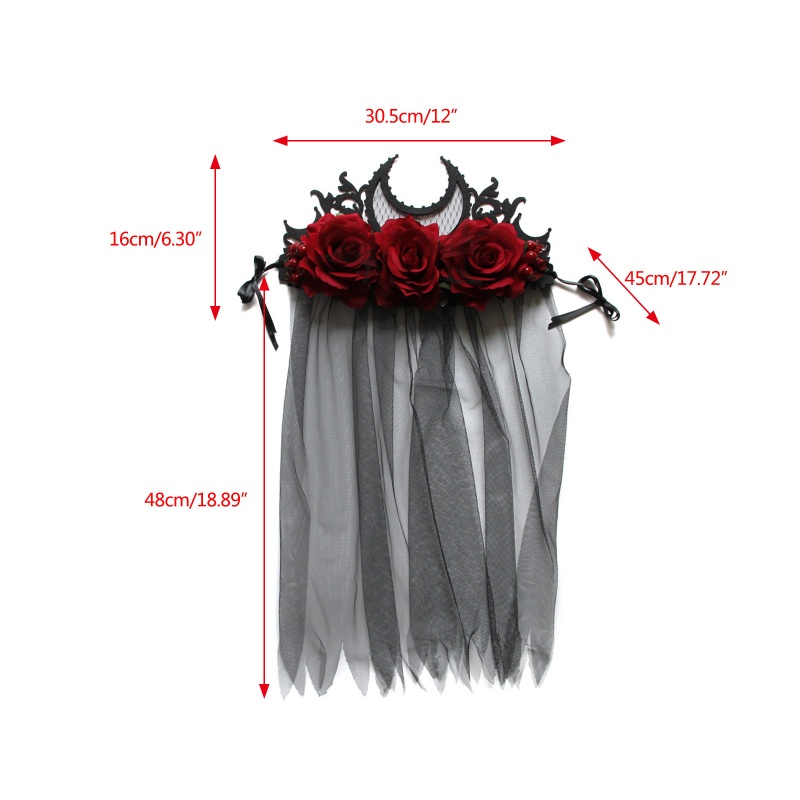 Băng Đô Cài Tóc Hình Vương Miện Màu Đen Phong Cách Gothic