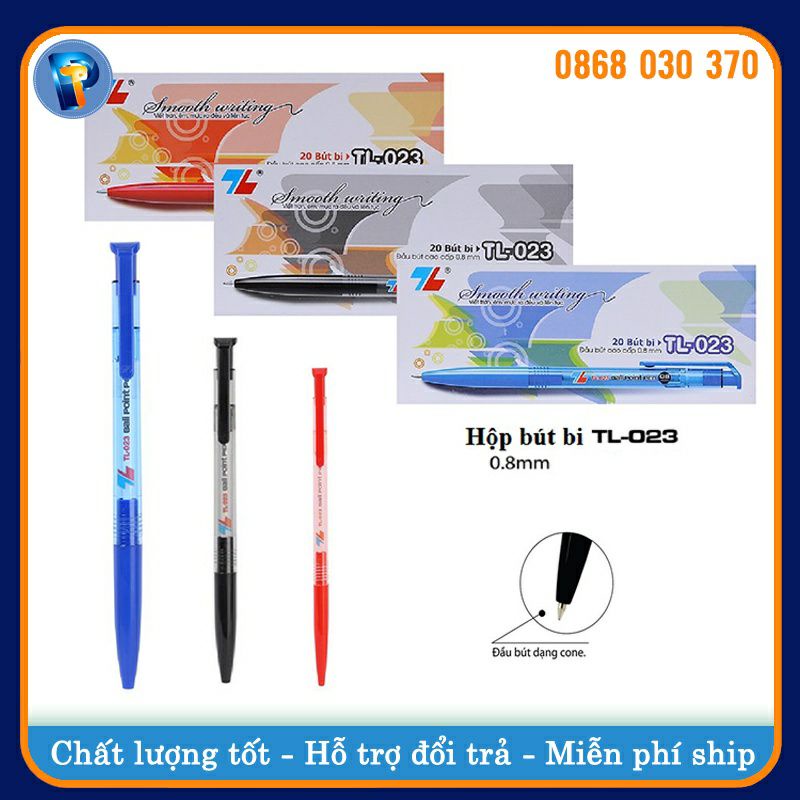 Bút bi bấm TL nét 0.5mm, 0.8 mm luyện chữ viết F0-023/024/039/VN Hàng chính hãng