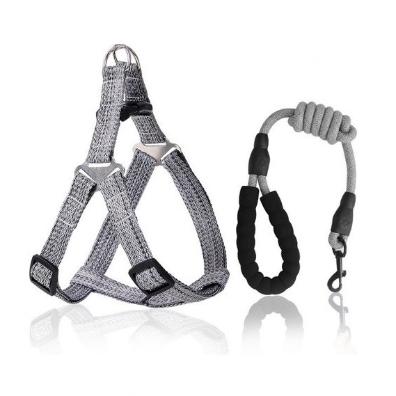 DÂY DẮT KÈM VÒNG CỔ DẠNG YẾM CHO CHÓ MÈO THÚ CƯNG DƯỚI 5KG Chất liệu dây dù tròn Có lót tay cầm Yếm rộng 1cm Dài 120cm