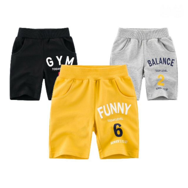 Quần short bé trai 27KIDS quần thun họa tiết thể thao cho bé quần cotton hàng xuất Âu Mỹ