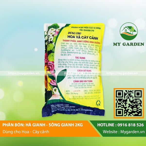 Phân bón hữu cơ cải tạo đất tơi xốp, lá mướt Sông Gianh, dạng mùn, túi 2kg, cho cây trồng - Hàng chính hãng
