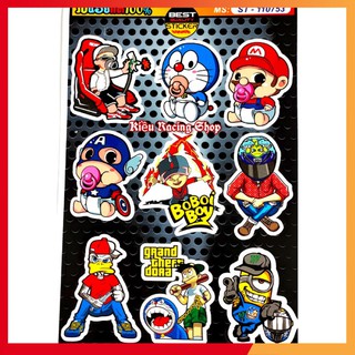 [Tem Xe] Tem Sticker Hoạt Hình Dán Xe