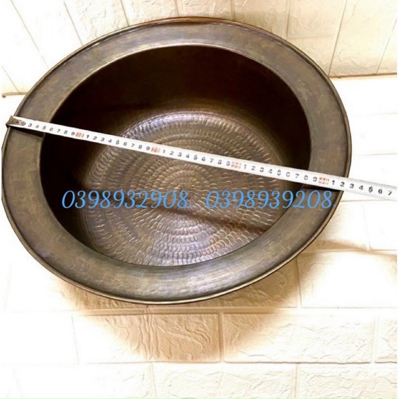 CHẬU ĐỒNG NGUYÊN CHẤT BẰNG ĐỒNG KÍCH THƯỚC 42 cm nặng 1.6 kg