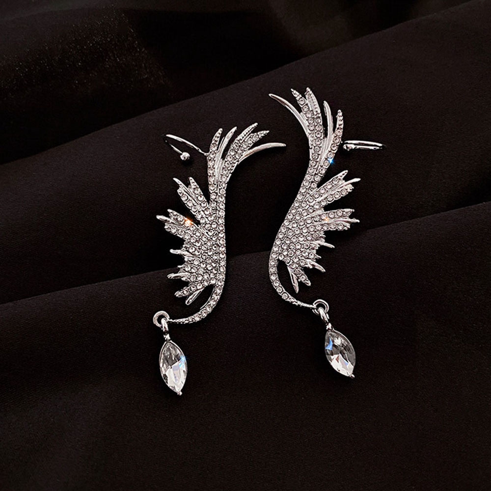MXGOODS Hanging Zircon Angel Wings Jewelry|Stud Erring