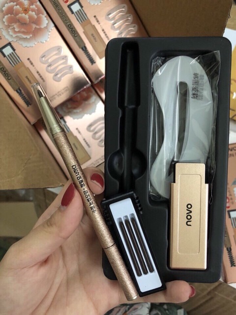 SET BỘ 4 CHÌ MÀY 2 ĐẦU+ 3 KHUÔN KẺ MÀY NoVo Chính hãng | BigBuy360 - bigbuy360.vn