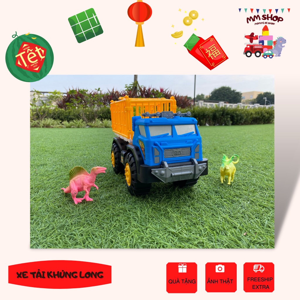 Xe tải chở thú khủng long đồ chơi cao cấp [Koala Kid Shop] Đồ chơi cho bé, đồ chơi thông minh nhựa a