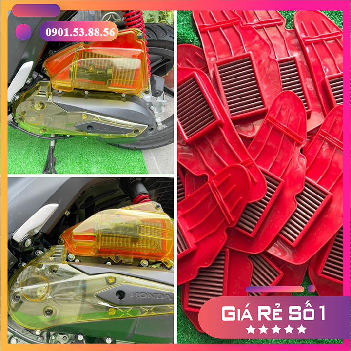 [Giá hủy diệt] LỌC GIÓ KN VARIO CLICK 150 AB 16-20 FULL ĐỎ CHÍNH HÃNG KN