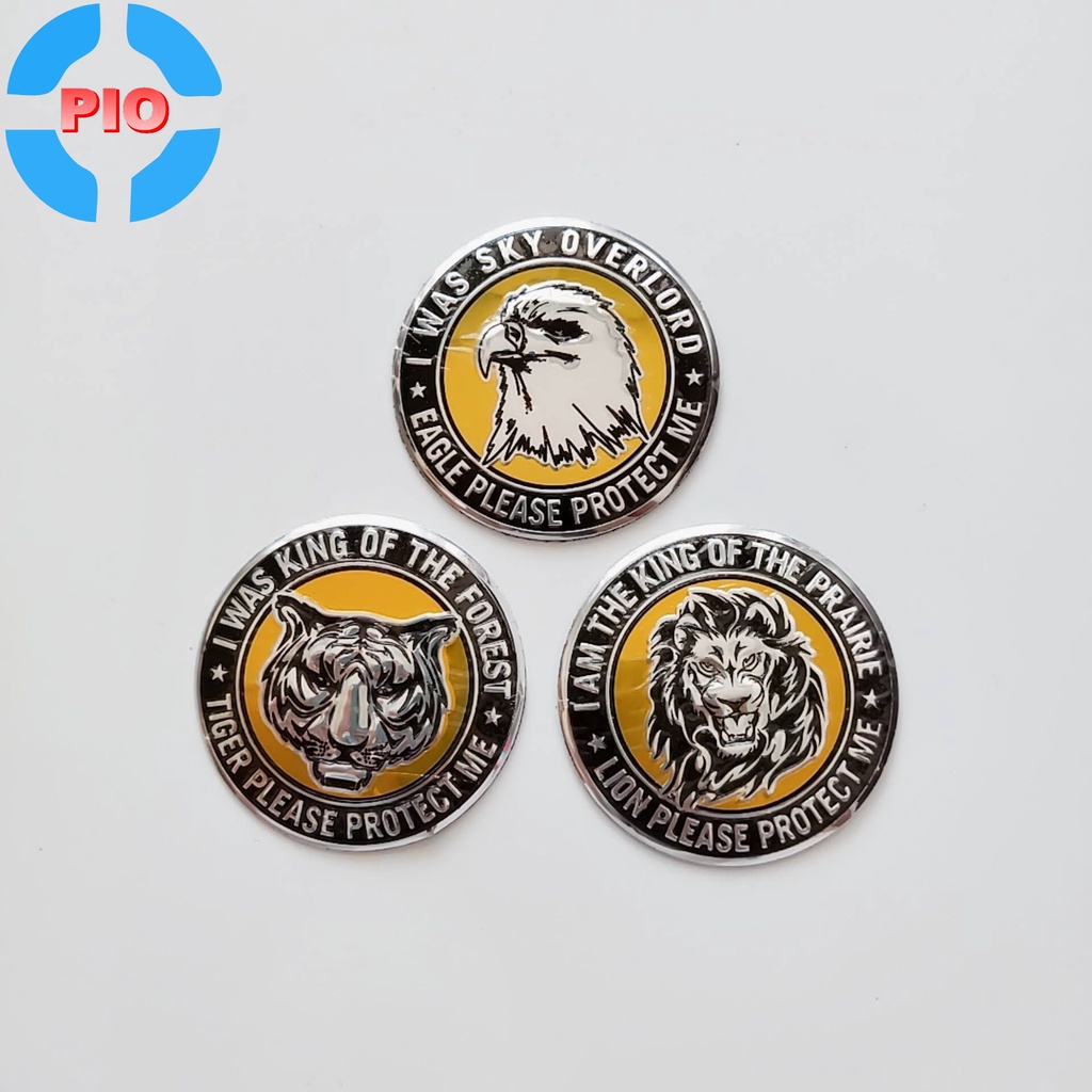 Tem Nhôm Cao Cấp Trang Trí Xe Máy, Trục Bánh Xe Hơi Hình Thú Chịu Nhiệt, Chống Thấm Nước