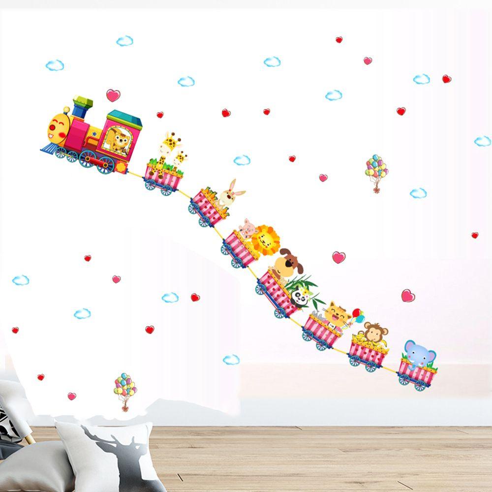 Miếng Dán Tường Bằng Pvc Hình Động Vật Dễ Thương Trang Trí Phòng Ngủ Cho Bé