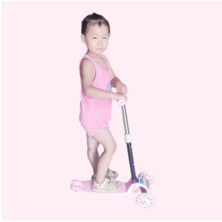 Xe Trượt Scooter cho bé xe scooter trẻ em 3 bánh gấp gọn có đèn phát sáng bền chắc