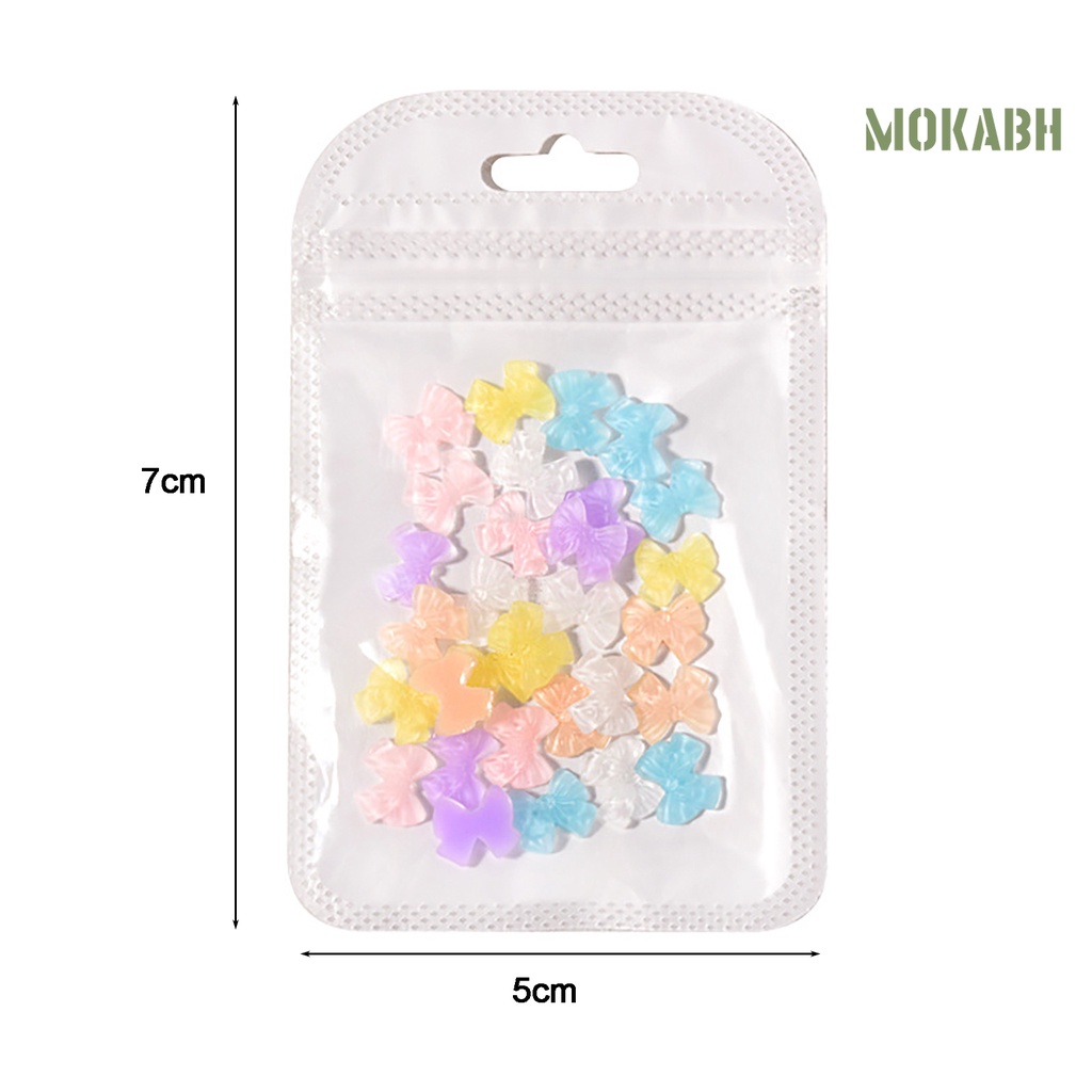 Set 30 Phụ Kiện Đính Trang Trí Móng Tay Hình Nơ 3D DIY