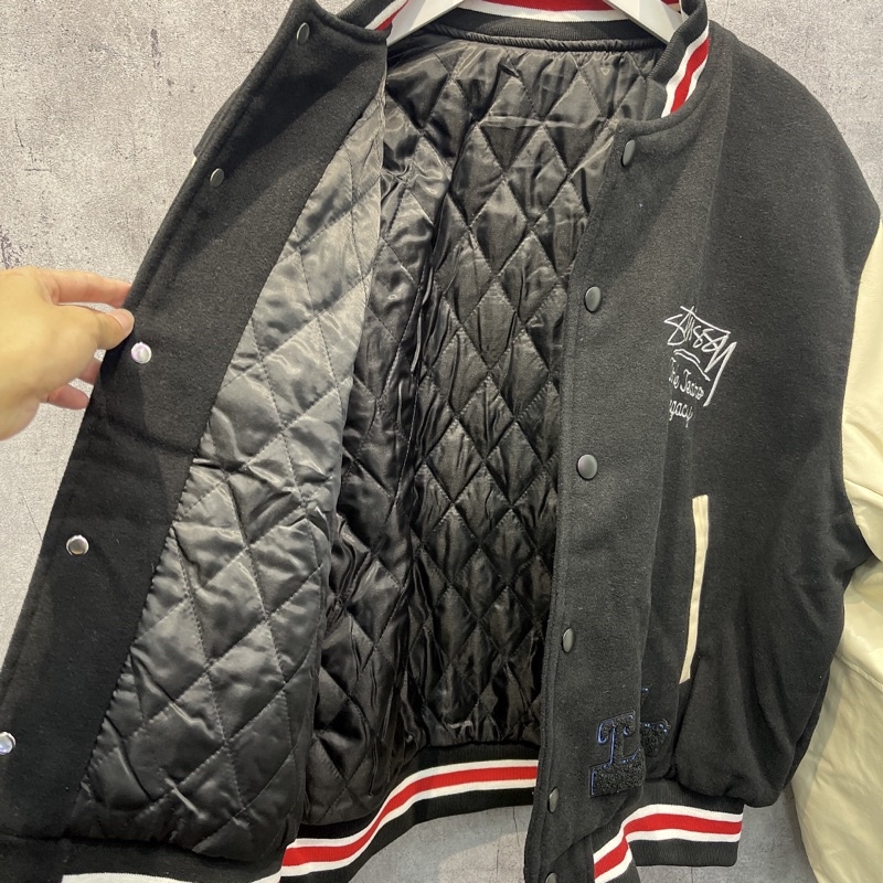 ⚡️ - Áo Khoác Stussy x Denim Tears X Our Legacy TTL Varsity Jacket Logo Thêu, Áo bomber jacket Stussy