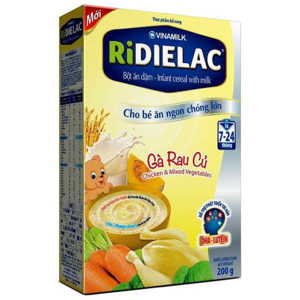 Bột ăn dặm RIDIELAC VINAMILK đủ vị hộp giấy 200g date mới