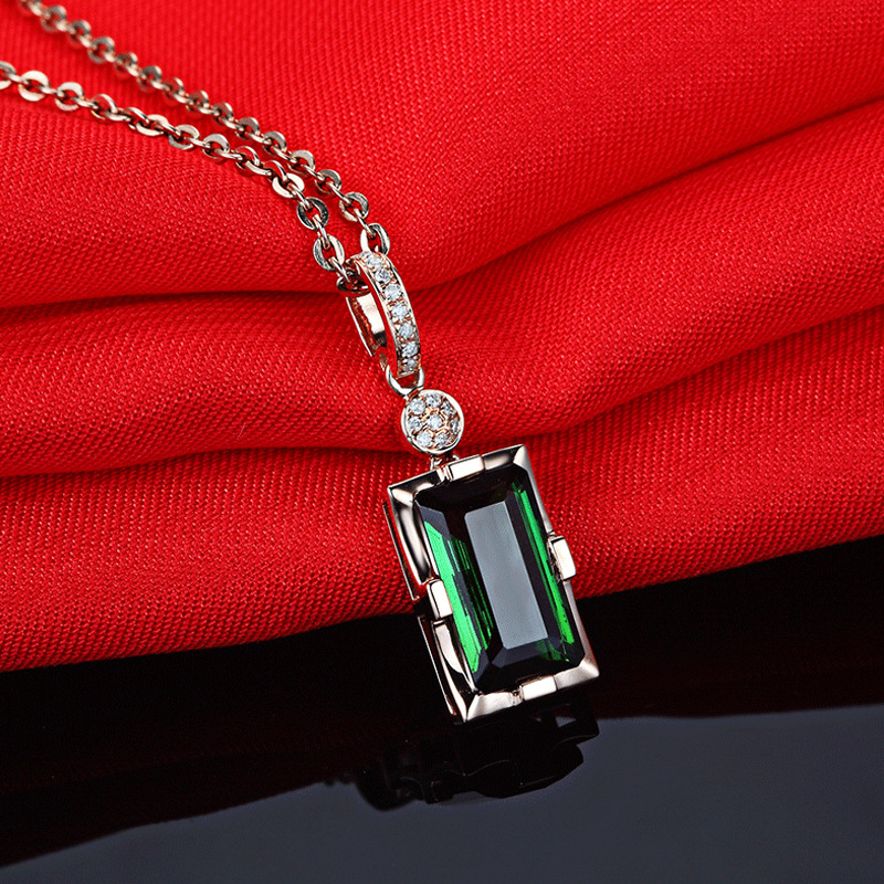 (Hàng Có Sẵn) Set Vòng Đeo Tay, Bông Tai Và Nhẫn Đính Ngọc Lục Bảo